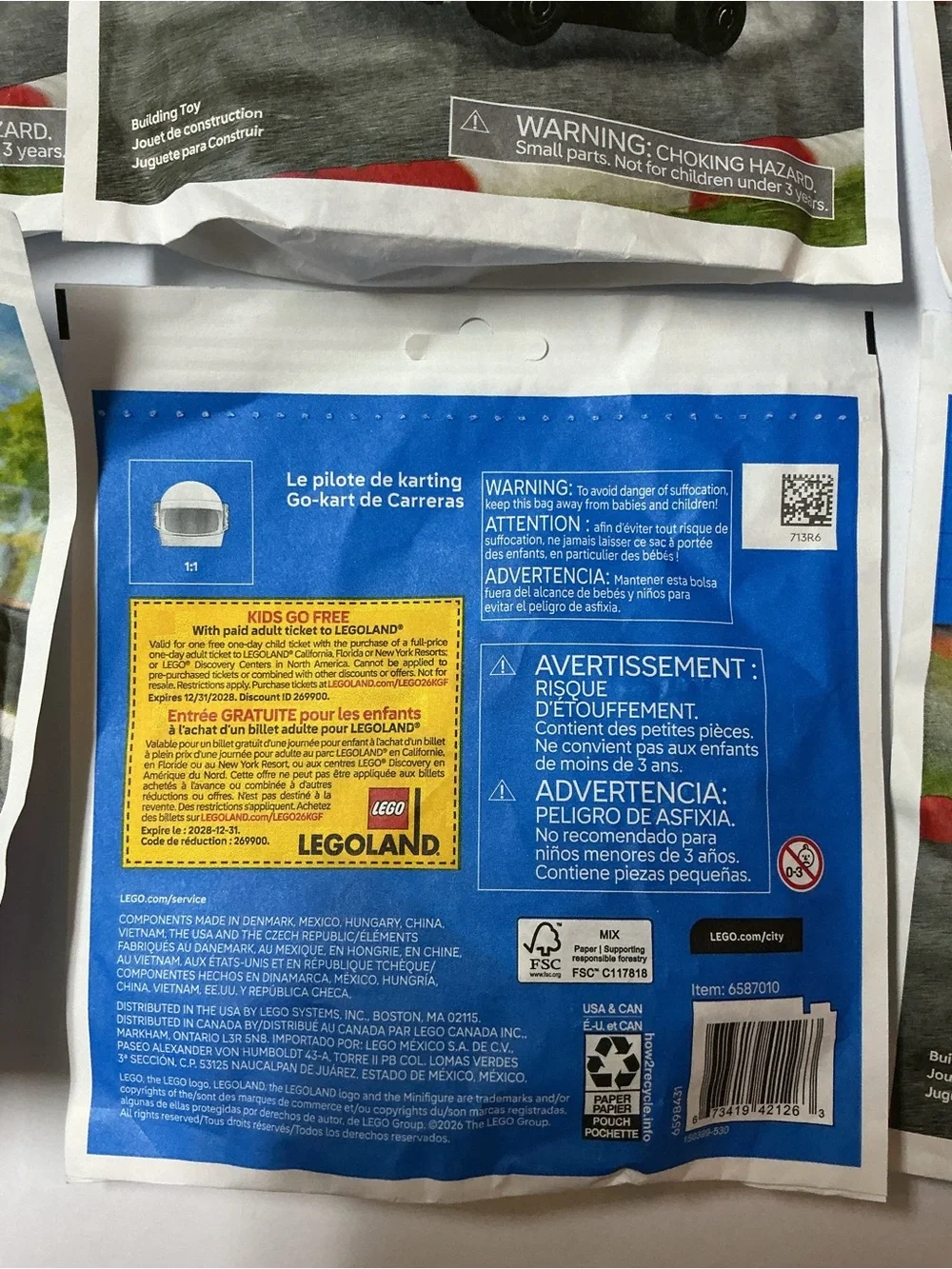 A lot of 6 LEGO City Go-Kart Racer 30719